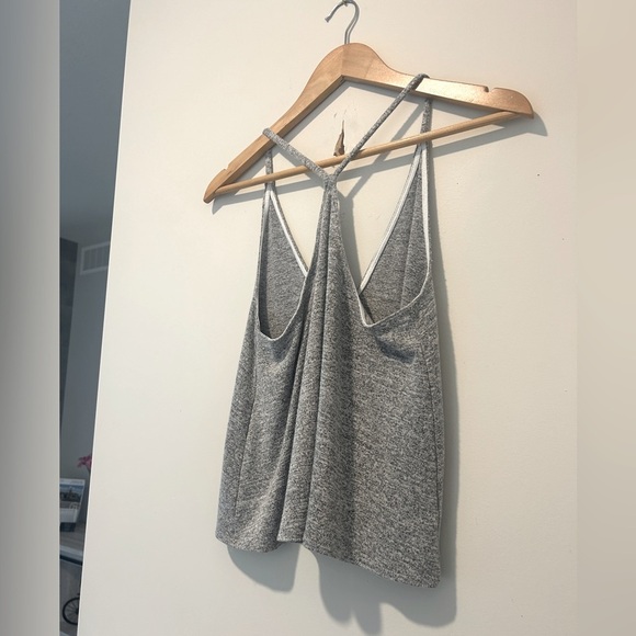 Wilfred Free Flowy Racerback Semi-Cropped Tank Top in Heather Grey ~ size XS - Picture 5 of 6